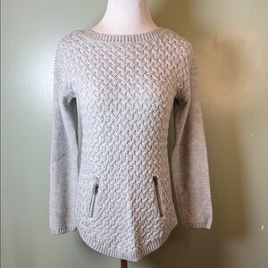 Women's Gray Sweater with Zipper Accents